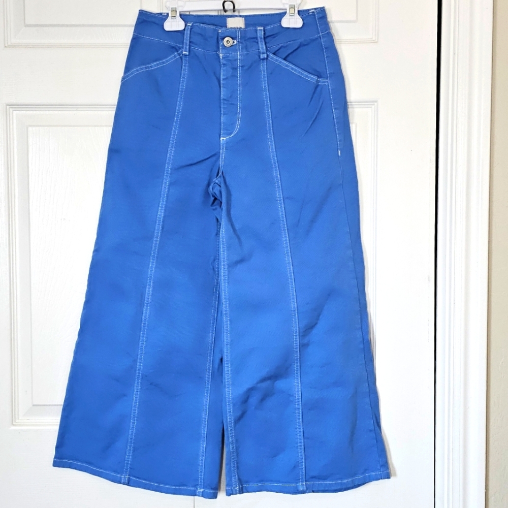 Maeve High-Rise Wide Leg Jeans in Bright Blue